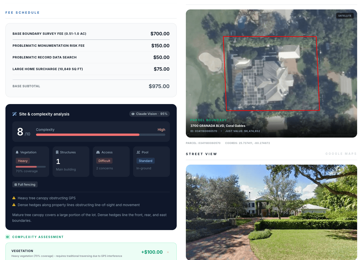 SurveyOS AI pricing analysis screenshot